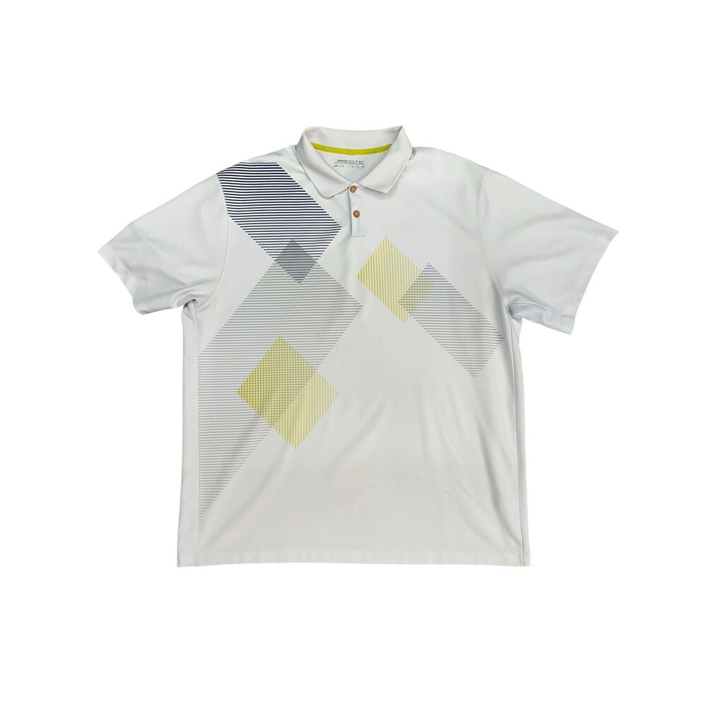 Nike Golf Dri-Fit Men’s XXL Geometric Pattern Athletic Polo Golf Shirt 2XL